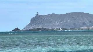 Bell Boeing V-22 Osprey Flying over the Beautiful Kaneohe bay Sandbar Hawaii #aviation #hawaii