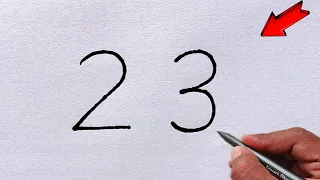 How to draw Rabbit And Rat 23 number | Easy Beginners drawing | Number Drawing
