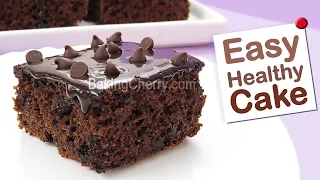 EASY and HEALTHY Chocolate CAKE Recipe | NO Refined Sugar, NO added fat | Baking Cherry