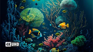 Ocean Colors 4K (ULTRA HD)- Coral Reefs,sponge,Fish & ColorfulSea Life- Soothing Music For The Soul