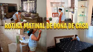 Rotina Matinal de uma Dona de Casa diligente [Limpeza e organização vlog]