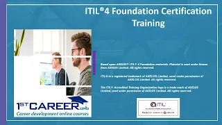 Introduction to The Course | ITIL® 4 Foundation | 1stcareer.org | PeopleCert | AXELOS
