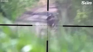 Unsuspecting Russian troops walk straight into Ukrainian snipers