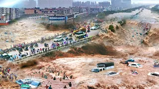 Disaster in China! Dam is destroyed, houses are washed away by flood in Sichuan | Three Gorges Dam