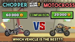 CHOPPER V/S MOTOCROSS COMPARISON 🔥(Which vehicle is the best?)🤔 - Hill Climb Racing 2