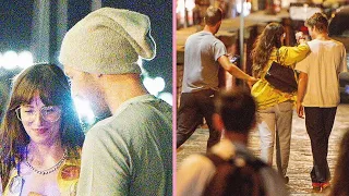 Dakota Johnson Soptted by Paparazzi With Chris Martin and His Son Moses Enjoy Dinner in Naples