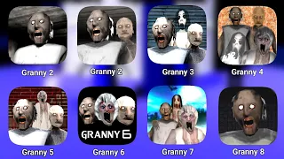 Granny 1, 2, 3, 4, 5, 6, 7 & 8 Gameplay |  Granny 4 | Granny 5 | Granny New Game | Horror Games