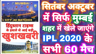 IPL 2020 - All 60 IPL Matches In Mumbai City In September-October | MY Cricket Production