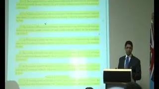 FIJIAN ATTORNEY GENERAL AIYAZ SAYED-KHAIYUM PRESENTS CONSTITUTION - PART 1