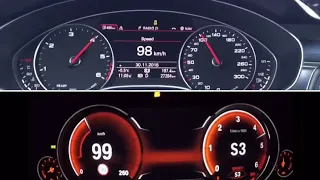 Audi A7 3.0 BiTDI Competition vs BMW 640 xDrive Grand Coupe 0-200 km/h