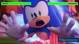 Sonic Prime (2022) Sonic vs. Shadow with healthsbar