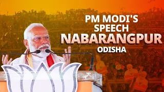 PM Modi addresses a public meeting in Nabarangpur, Odisha
