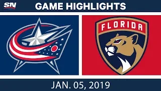 NHL Highlights | Blue Jackets vs. Panthers - Jan. 5, 2019