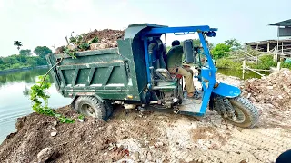 CÔNG NÔNG SIÊU KHOẺ CHỞ CÁT GẠCH | máy múc xúc cát ô tô chở cát | great truck , Excavator