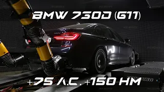 Чип-тюнинг BMW 730d (G11) с замерами на мощностном стенде в Reborn Technologies.