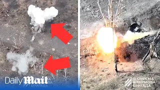 Ukraine flush out Russian foxhole after throwing grenades at enemy soldiers near Bakhmut