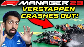 F1 Manager 2023 VERSTAPPEN CRASH Scenario!!