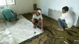 White Granite Flooring and Polishing Techniques _ 800 Sq ft house Marble floor design|Marble fitting