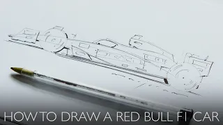 How to draw the 2024 Red Bull F1 car - RB20 - Easy to follow instructions
