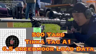 [500 yard shoot][500야드 사격] Tikka Tac A1 6.5 creedmoor.  Check out the grouping of this load