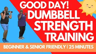 Tone Your Body in 25 Minutes with Dumbbell Weight Strength Training for Seniors and Beginners