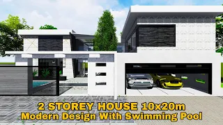 2-Storey House 10m x 20m | Modern Design With Swimming Pool | W. Design House #16