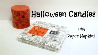 Decorate Candles with Halloween Napkins