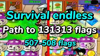 Plants vs Zombies. Survival Endless. Path to 131313 Flags | 507-508 Flags