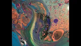 (1) Acrylic Pour Dirty Flip Cup with Metallic Peacock Colors (SOLD!)