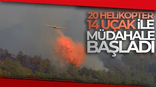 Marmaris'te Orman Yangını, 20 Helikopter, 14 Uçak İle Müdahale Ediliyor