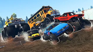 Monster Trucks Obstacles Battle #4 - BeamNG Drive