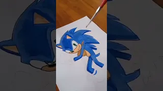 How to draw Sonic drawing #sonic #sonicthehedgehog #painting #drawing #cartoon #viral #art #shorts