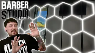 These Hexagon Lights are Crazy! 😳 Building a Barber Studio Part 2
