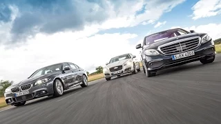 BMW 5 Series vs Mercedes E-Class vs Jaguar XF