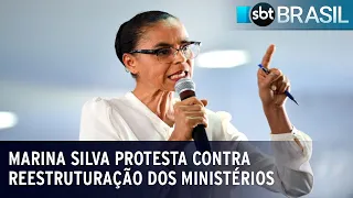 Ministra do Meio Ambiente protesta contra reestruturação dos ministérios | SBT Brasil (24/05/23)