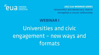 Webinar series on universities & democracy - Webinar 1: Universities and civic engagement