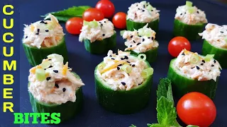 Cucumber Bites Appetizer | Healthy Summer Snacks | Tuna Cucumber Cups