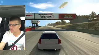 Singing man crash inside car real racing 3