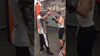 Floyd Mayweather Sr. Training and mittwork