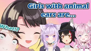 Subaru gets teased by Okayu, Mio and Koyori because she read this comment on animal ears [hololive]