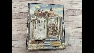 STAMPERIA VINTAGE LIBRARY TUTORIAL ALBUM PT 1 | SHELLIE GEIGLE   JS HOBBIES AND CRAFTS