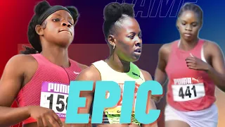 Wow!! Shericka Jackson Battles Tina & Tia Clayton 1st 100m