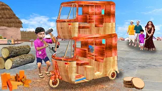 गरीब का लकड़ी डबल डेकर ऑटो Garib Wooden Double Decker Auto Hindi Comedy Must Watch New Comedy Video