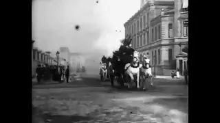 1896 - Paris: les pompiers, Passage des pompes (firefighters, passage of the pumps) - Lumière Bros.