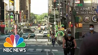 Times Square Remains ‘Clear’ As NYC Begins Phase 1 Of Reopening | NBC News NOW