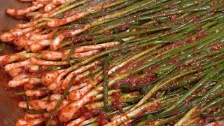 How to make delicious green onion kimchi easily