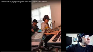 Justin-Lee Schultz playing Spain by Chick Corea on the Harpejii, Guitar and Piano (Reaction)