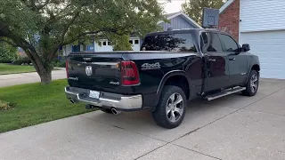 2019 Ram 1500 muffler delete - before and after sound clips