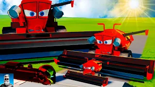 Big & Small 🧨Frank Harvester Cars VS Iron Man the TANK Engine in Beam.NG drive #25