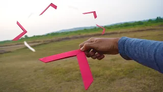 How to make a paper boomerang - paper origami - boomerang